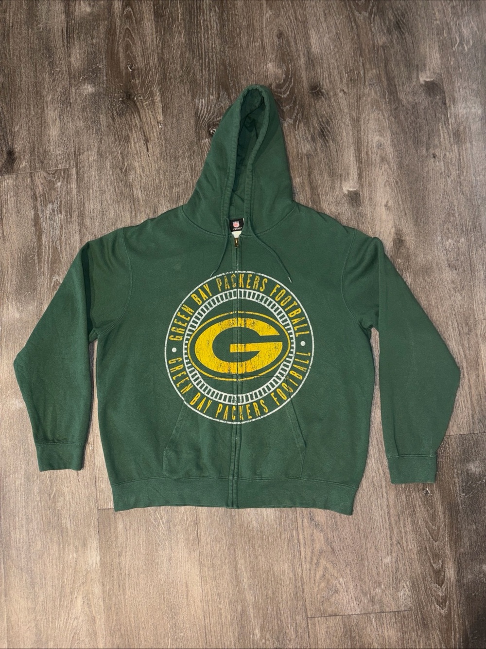 Green Bay Packers Hoodie Sweatshirt Mens XL Green Full Zip NFL Team Apparel